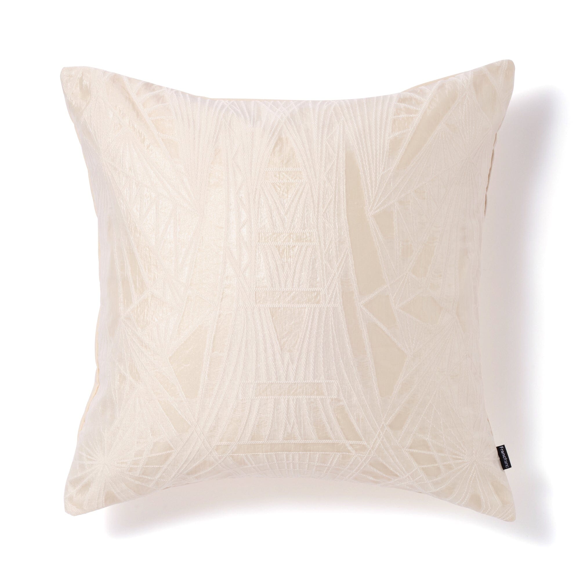Premium JQ Line Cushion Cover 45x45cm - Soft White Square Pillow Case for Sofa, Bed & Home Decor - Machine Washable & Durable Fabric