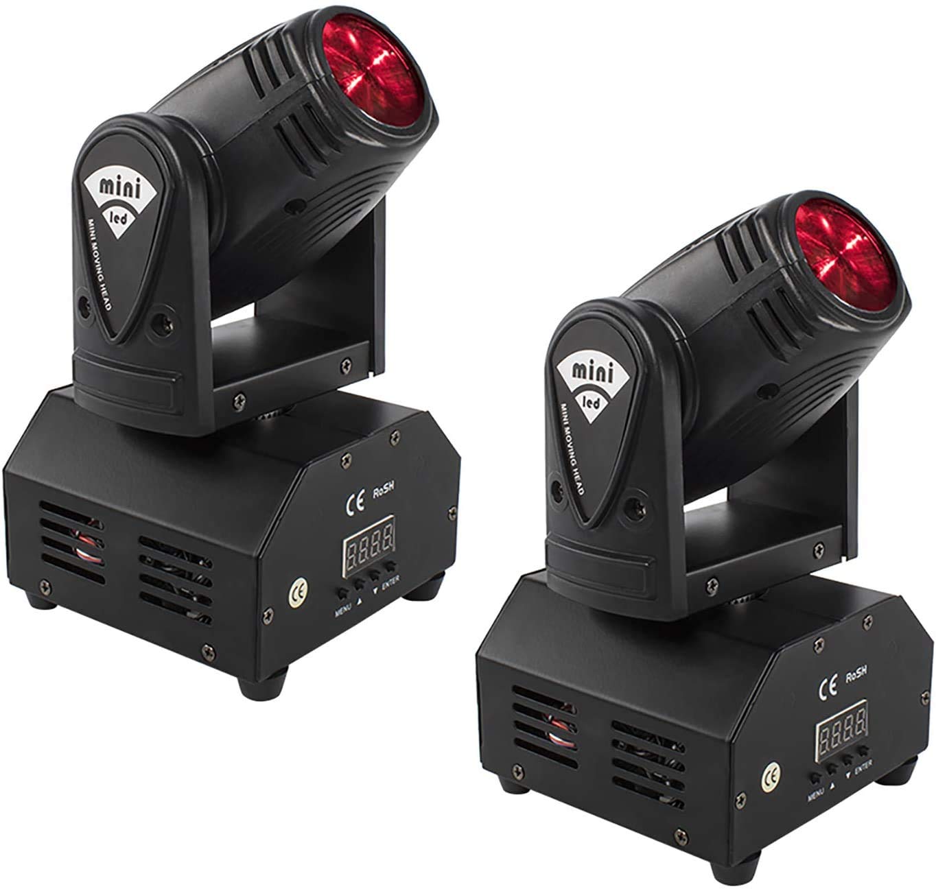 Professional 10W Mini LED Moving Head Spotlight - 4-in-1 RGBW Beam Stage Light with 11/13 DMX Channels & Sound Activation | Perfect for DJ Disco, Club Parties, Wedding Dances, Bar Events & Christmas Celebrations (2-Pack)