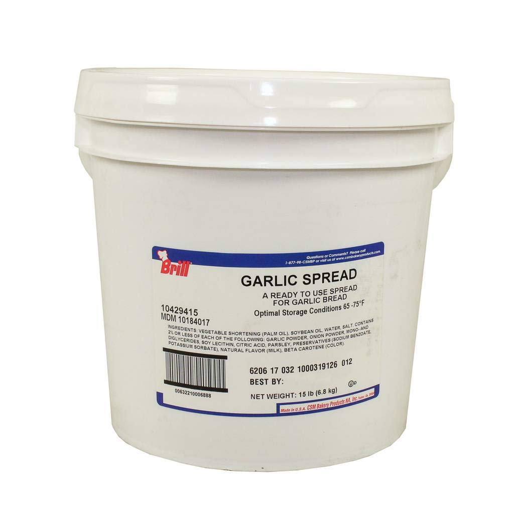 CSM Bakery Garlic Spread - 15 Pound (1 Each) | Fresh & Flavorful Garlic Butter for Bread, Cooking & Baking | Perfect for Restaurants, Catering & Home Chefs