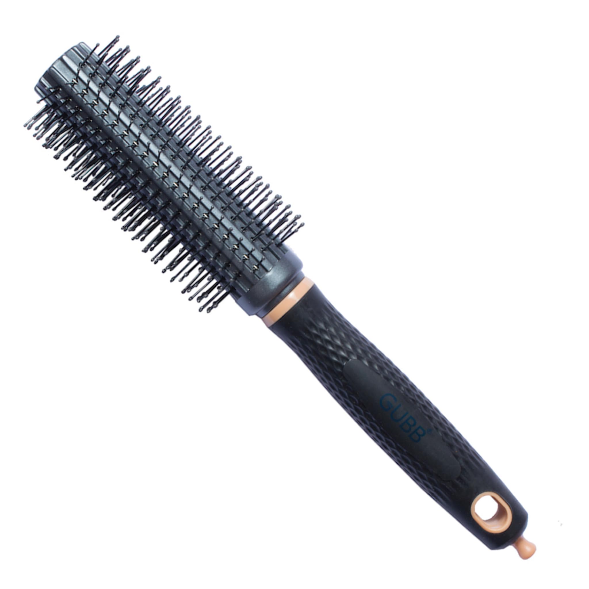 GUBB Elite Round Hair Brush for Blow Drying & Styling - Professional Nylon Bristles for Curls, Waves & Volume - Lightweight Hair Brush for All Hair Types (Women & Men) - Perfect for Salon Styling, Home Use & Travel