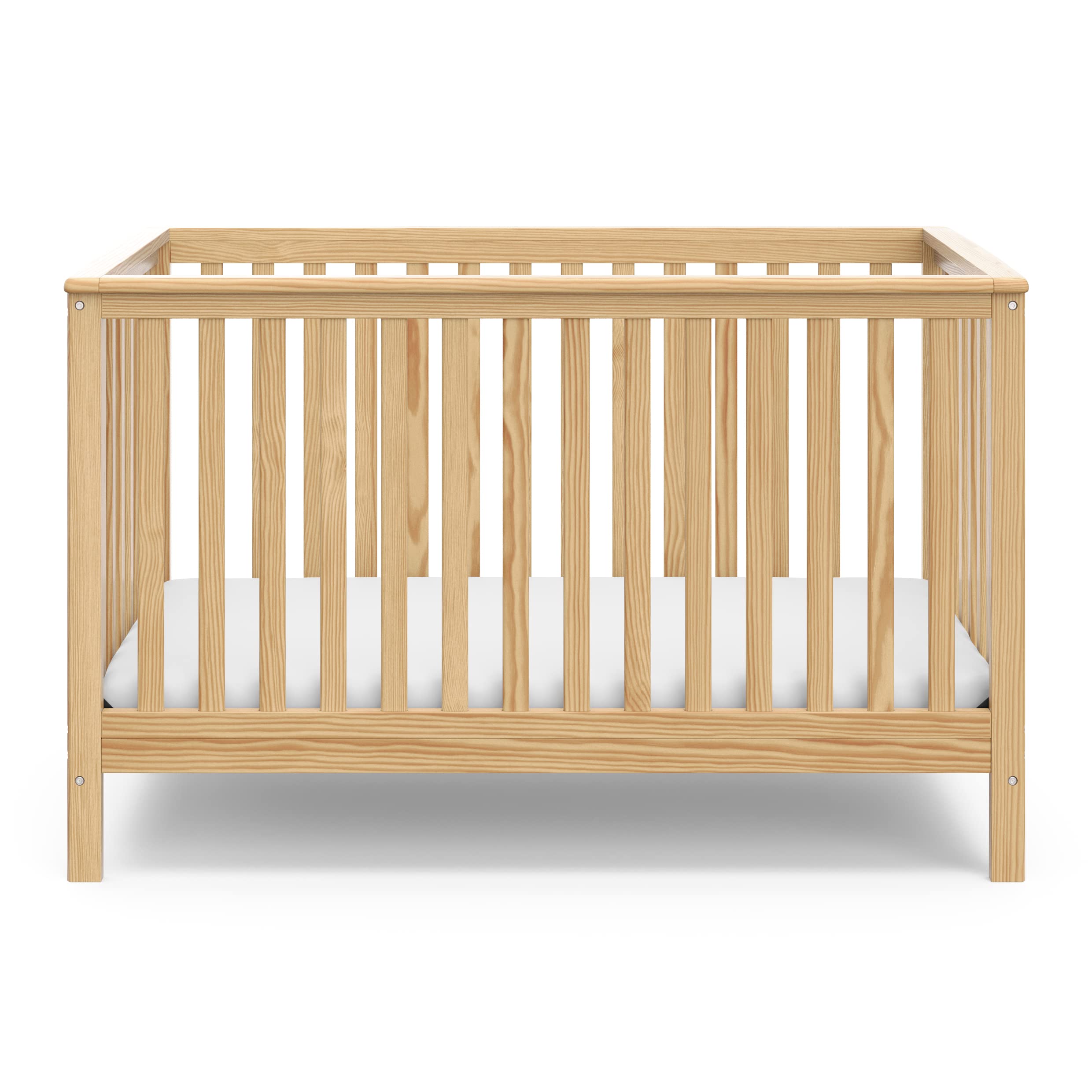 Storkcraft Hillcrest 4-in-1 Convertible Baby Crib in Natural Finish - Transforms to Daybed, Toddler Bed & Full Size Bed | Fits Standard Full Size Mattress | Adjustable Height Base | Perfect for Nursery, Bedroom & Growing Kids
