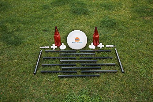 Driveway Games Catch The Bottle - Outdoor Tossing Game Set with Disc, Poles & Bottles for Backyard, Beach & Picnic Fun - Perfect for Family Gatherings, Parties & Outdoor Activities