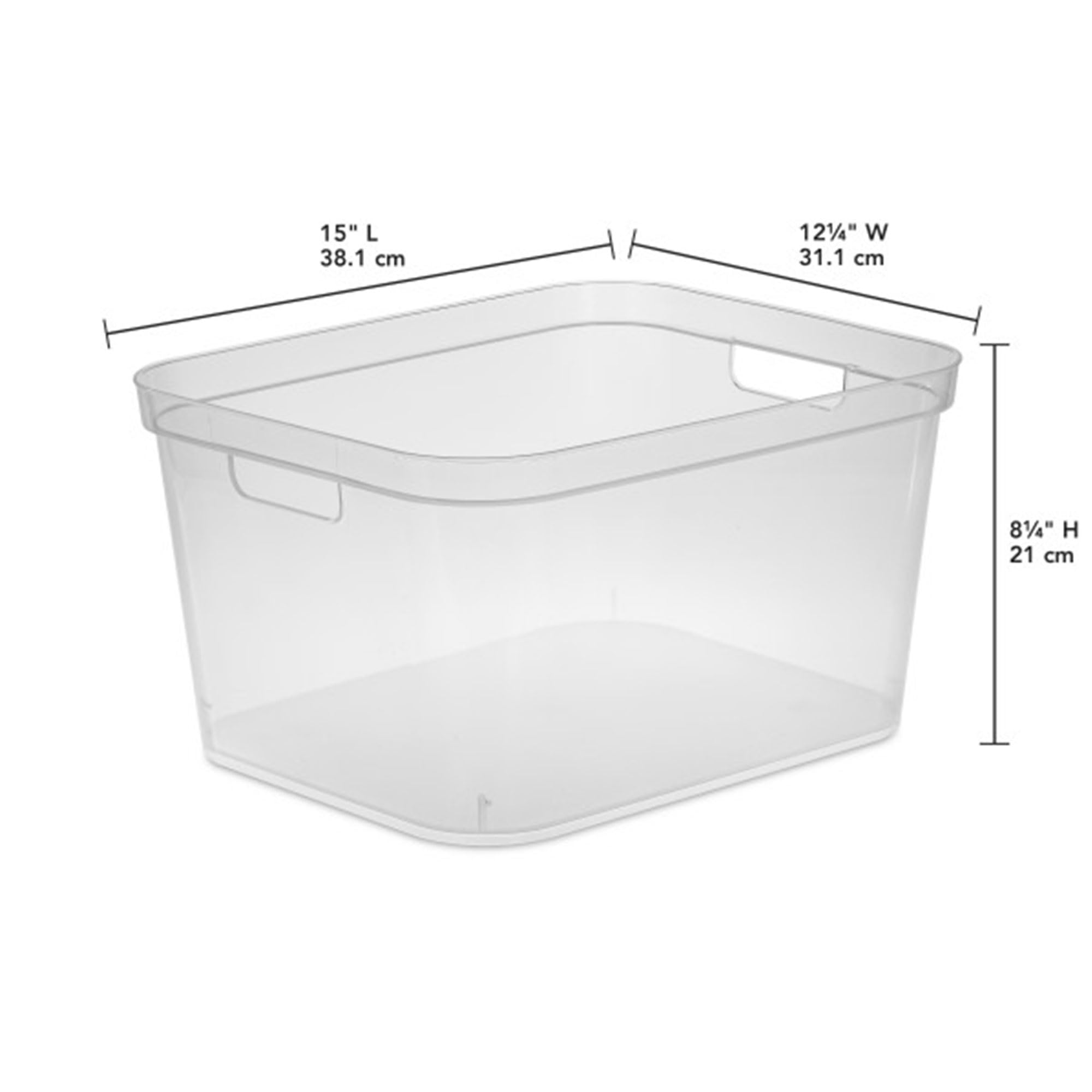 Sterilite 8.25x12.25x15 Inch Clear Plastic Storage Bins with Comfort Handles - 24 Pack for Home Organization, Office Supplies & Closet Storage - Durable Stackable Containers for Toys, Clothes & Household Items