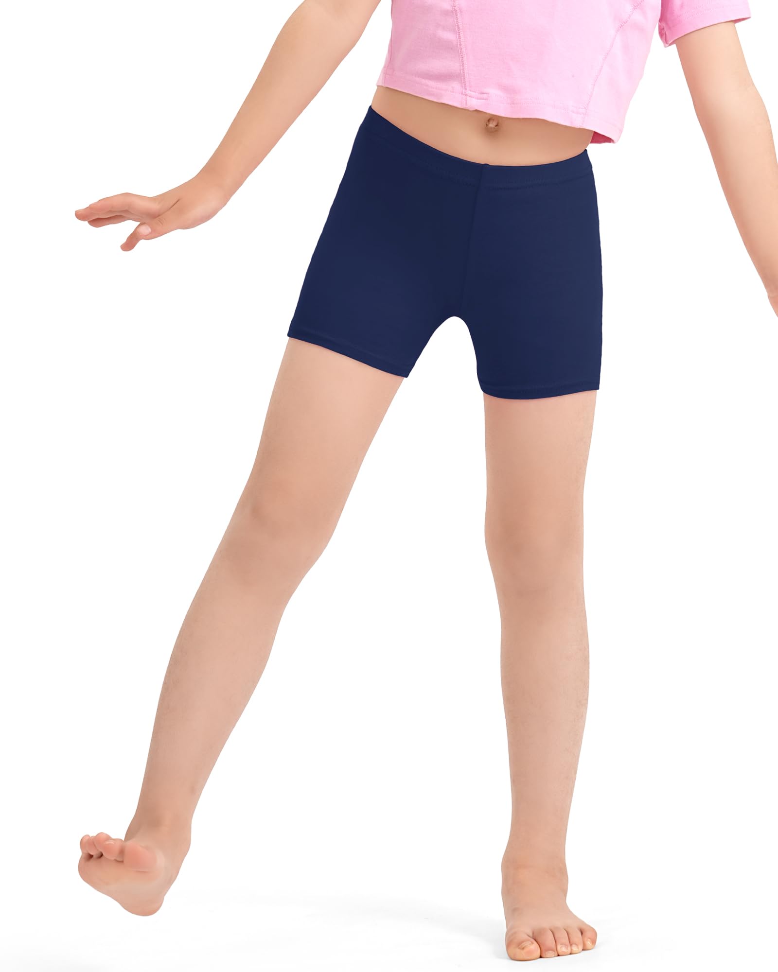 3 Pack Girls Bike Shorts - Cotton Cartwheel Shorts for Kids, Basic Under Dress Biker Shorts - Perfect for Running, Dance, Gymnastics & Playtime