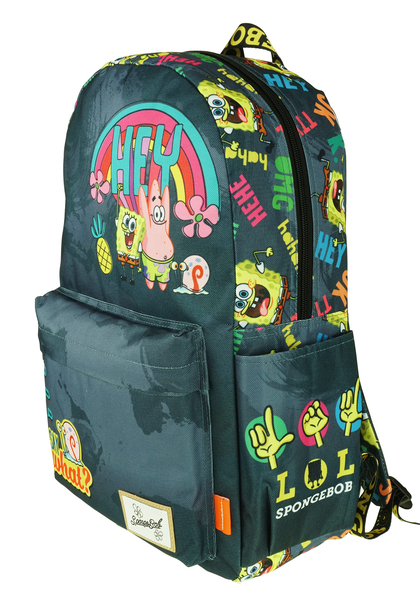 **SpongeBob Backpack with Laptop Compartment - Durable School, Travel & Work Backpack for Kids & Adults - Black (A22222-SB) - Perfect for College, Commuting & Outdoor Adventures**