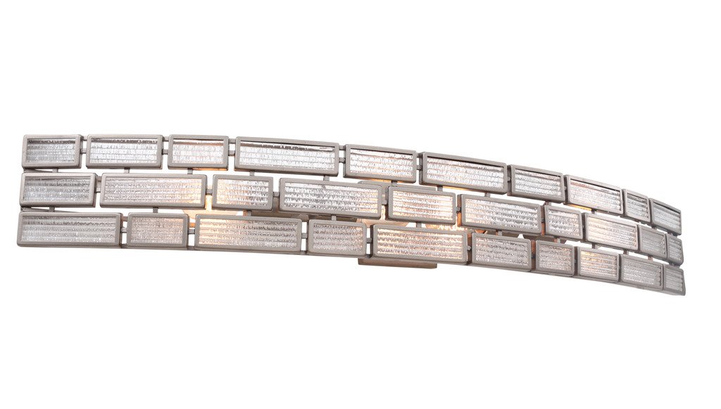 Harlowe 4-Light Bathroom Vanity Light Fixture - Antique Bronze Finish with Textured Recycled Ice Glass Shades for Modern Home Decor | Perfect for Bathroom, Powder Room & Dressing Area Lighting
