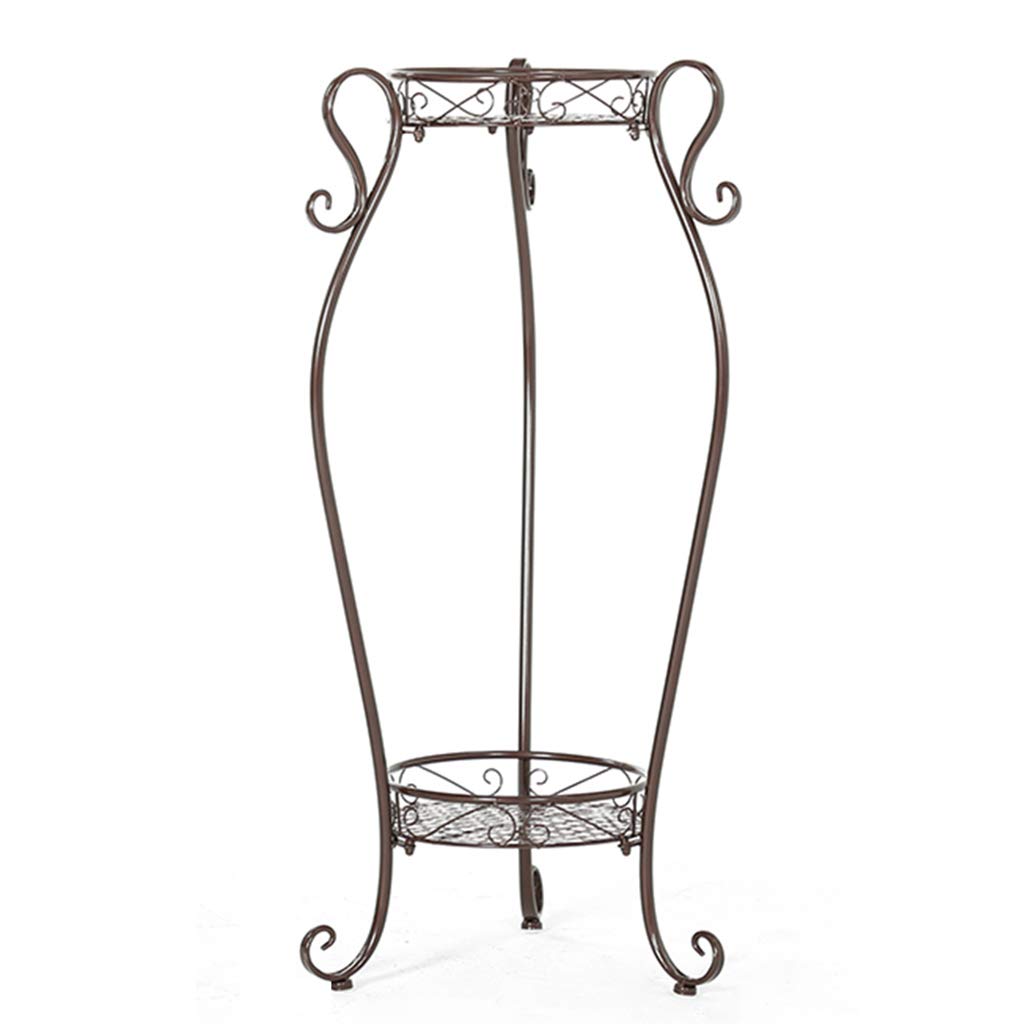 European Wrought Iron Multi-Tier Plant Stand - Indoor/Outdoor Flower Pot Rack for Balcony, Living Room, Garden | Hanging Shelf for Orchids, Roses, Green Plants | Durable Floor-Standing Decorative Display