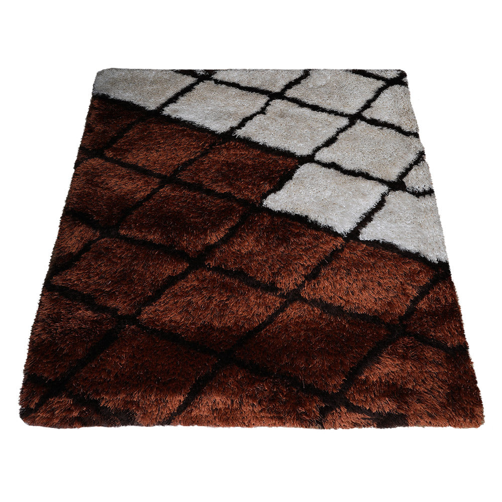 Handmade Rhomboid Tufted Rug - Soft & Durable Wool Area Rug for Living Room, Bedroom, or Office Decor - Boho Chic Home Accent