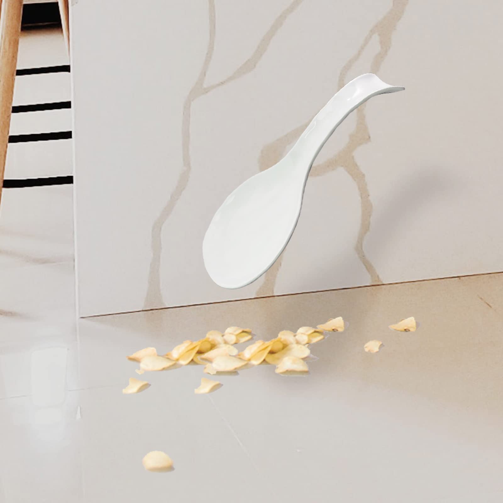Modern Farmhouse White Melamine Spoon Rest for Kitchen Counter - Large Utensil Holder for Stove Top, Spatula Rest, Kitchen Accessories, Perfect for Cooking, Baking, and Meal Prep