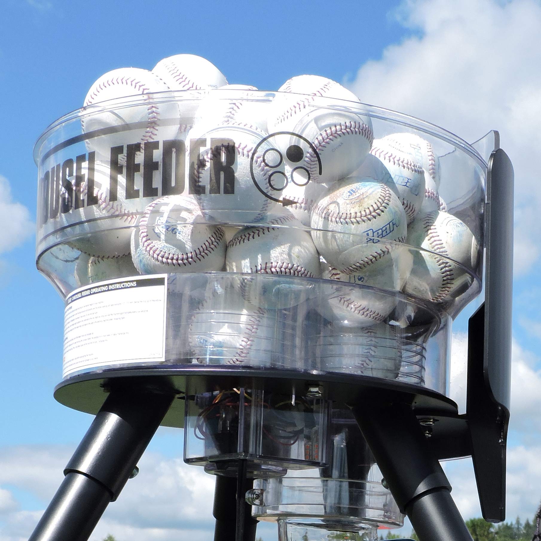 Jugs Carousel Feeder – Easy Solo Baseball & Softball Pitching Machine – Holds 36 Baseballs or 18 Softballs – Auto Release Every 6 Seconds – Perfect for Backyard Practice & Team Training
