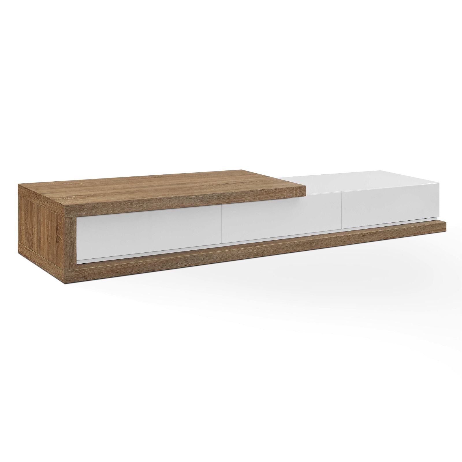 Criterion™ Expandable TV Stand with Concertina Design in Solid Oak - Perfect for Living Room, Home Theater & Entertainment Centers