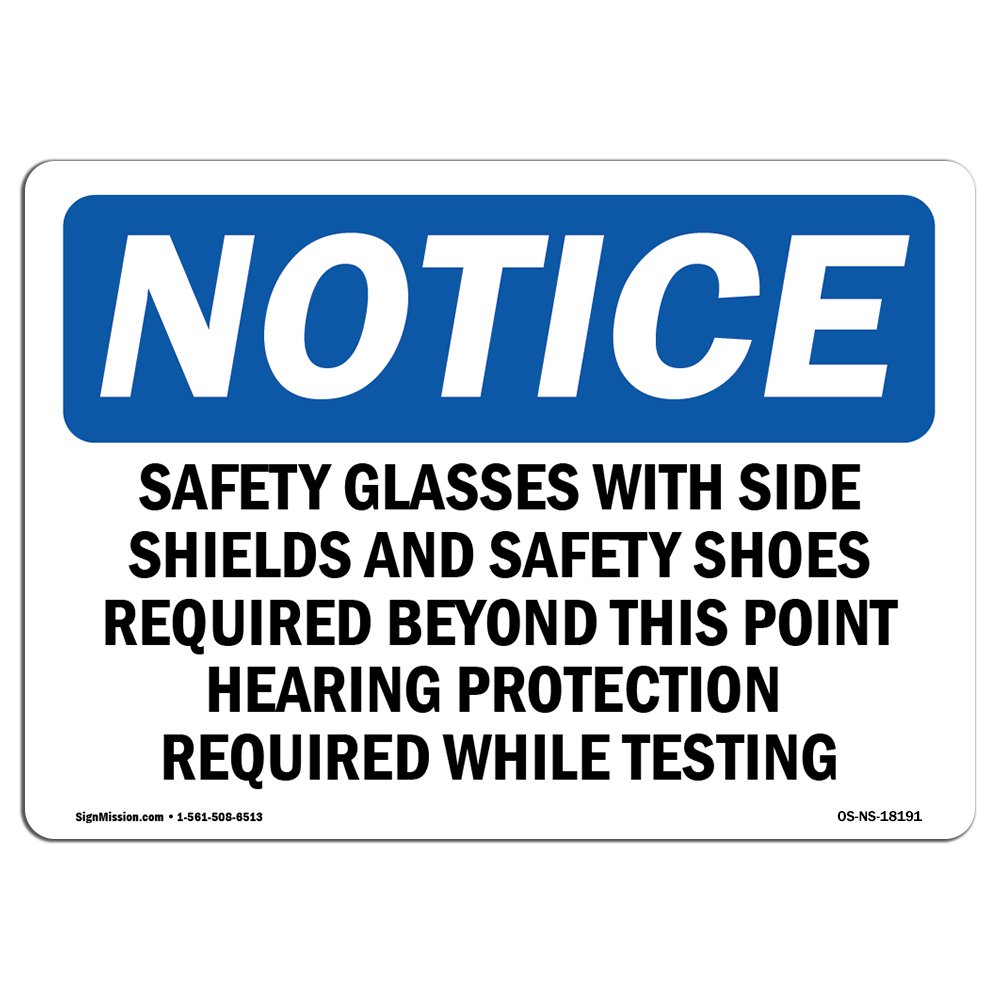 OSHA Safety Glasses Required Sign - Durable Aluminum Safety Sign with Side Shields Warning | Made in USA | Ideal for Workplaces, Warehouses, Construction Sites & Industrial Areas
