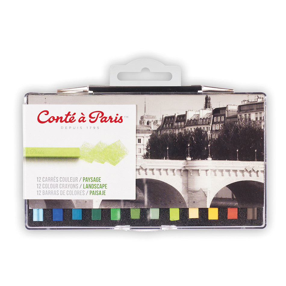 Conté à Paris Carre Artist Colored Pencils - Set of 12 Vibrant Colors for Professional Drawing, Sketching & Coloring | Perfect for Artists, Students & Adult Coloring Books