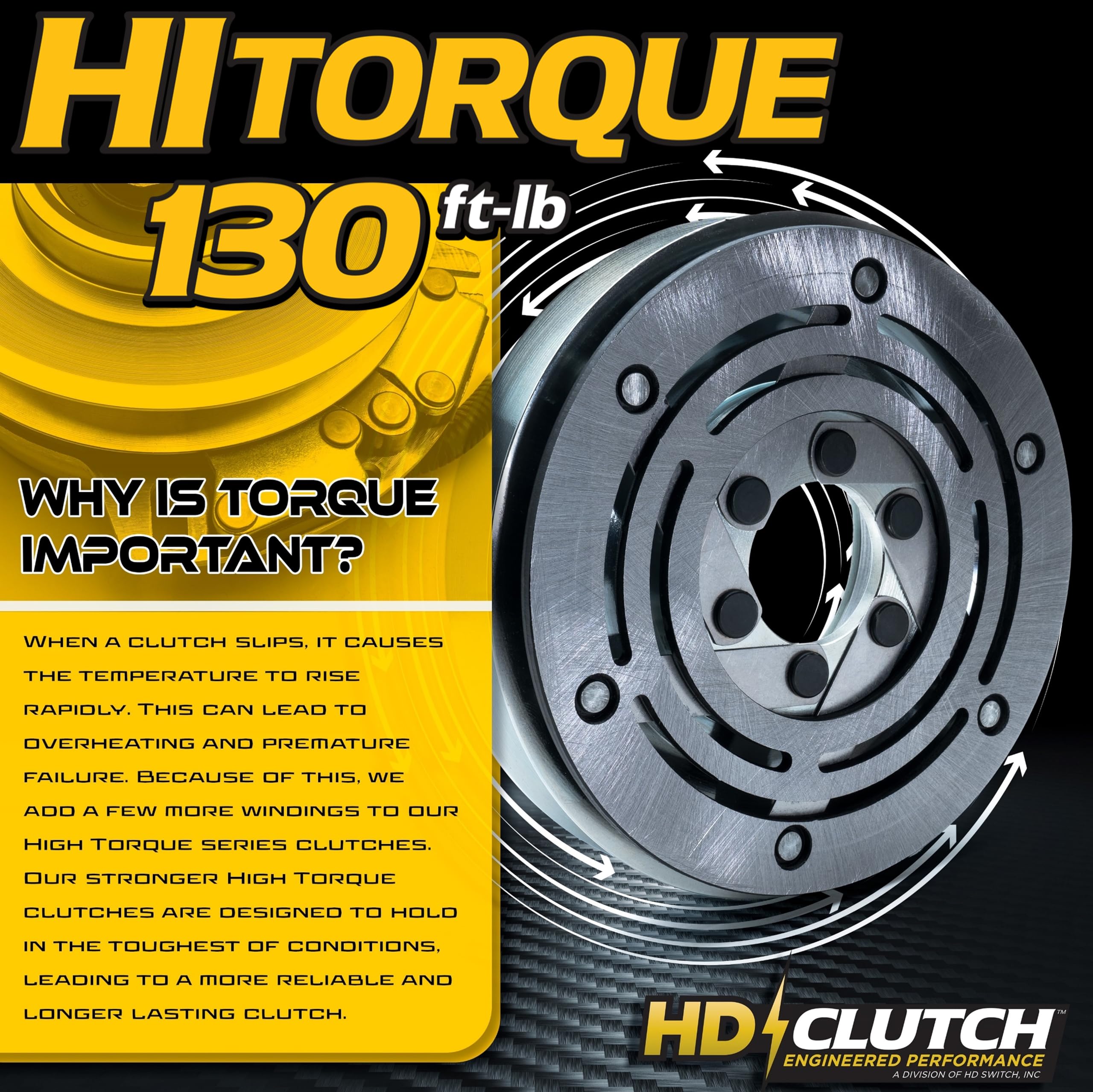 HD Switch HiTorque 130ft-lb BIG Bearing Billet Pulley PTO Clutch for Bobcat 4168822 5219155 - Fits Bobcat ZT3000 ZT3500 Lawn Mowers with Larger Replaceable Pulley Bearing OEM Upgrade - Perfect for Commercial Landscaping and Heavy-Duty Mowing