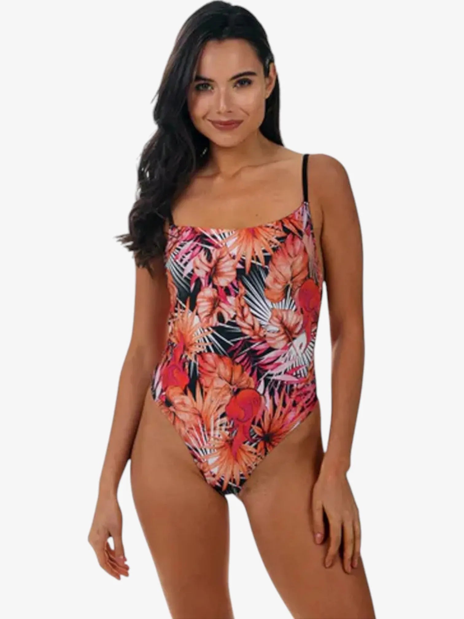 Rusty Tropical Fire Floral Lace Bodysuit for Women - Sexy & Comfortable Lingerie for Date Night, Beachwear, and Boudoir Photography