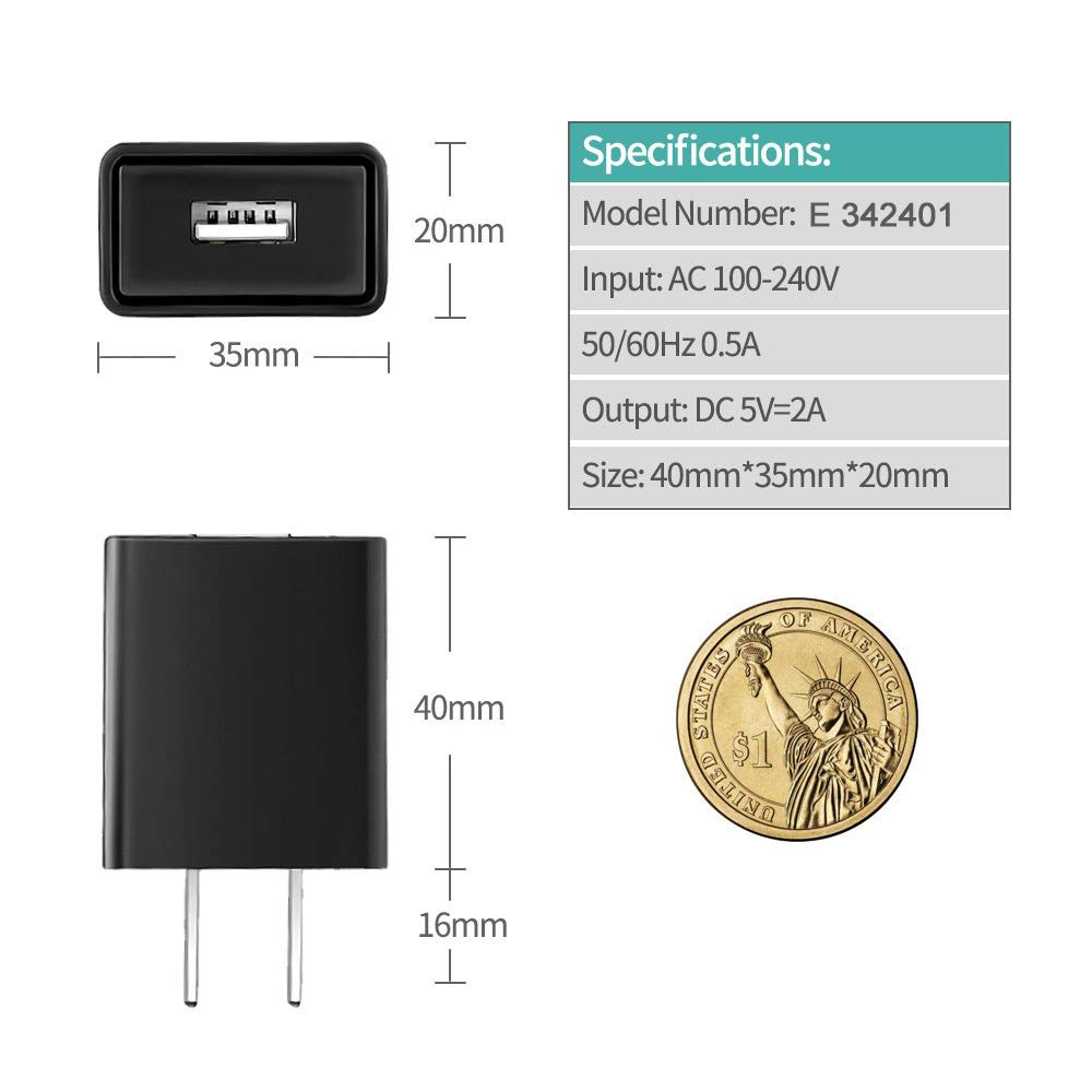 Premium HD7 Tablet Charger Adapter with 5FT USB-C Cable - Compatible with Amazon Fire HD7 & Kids Edition (12th Gen, 2022 Model) - Fast Charging for Home, Office & Travel Use
