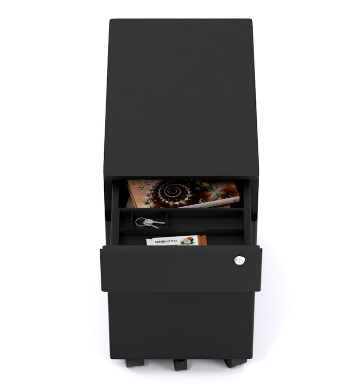 Slim Mobile Pedestal Stand - Adjustable Height Rolling Base for Monitors & TVs - Perfect for Office, Home, or Classroom Use