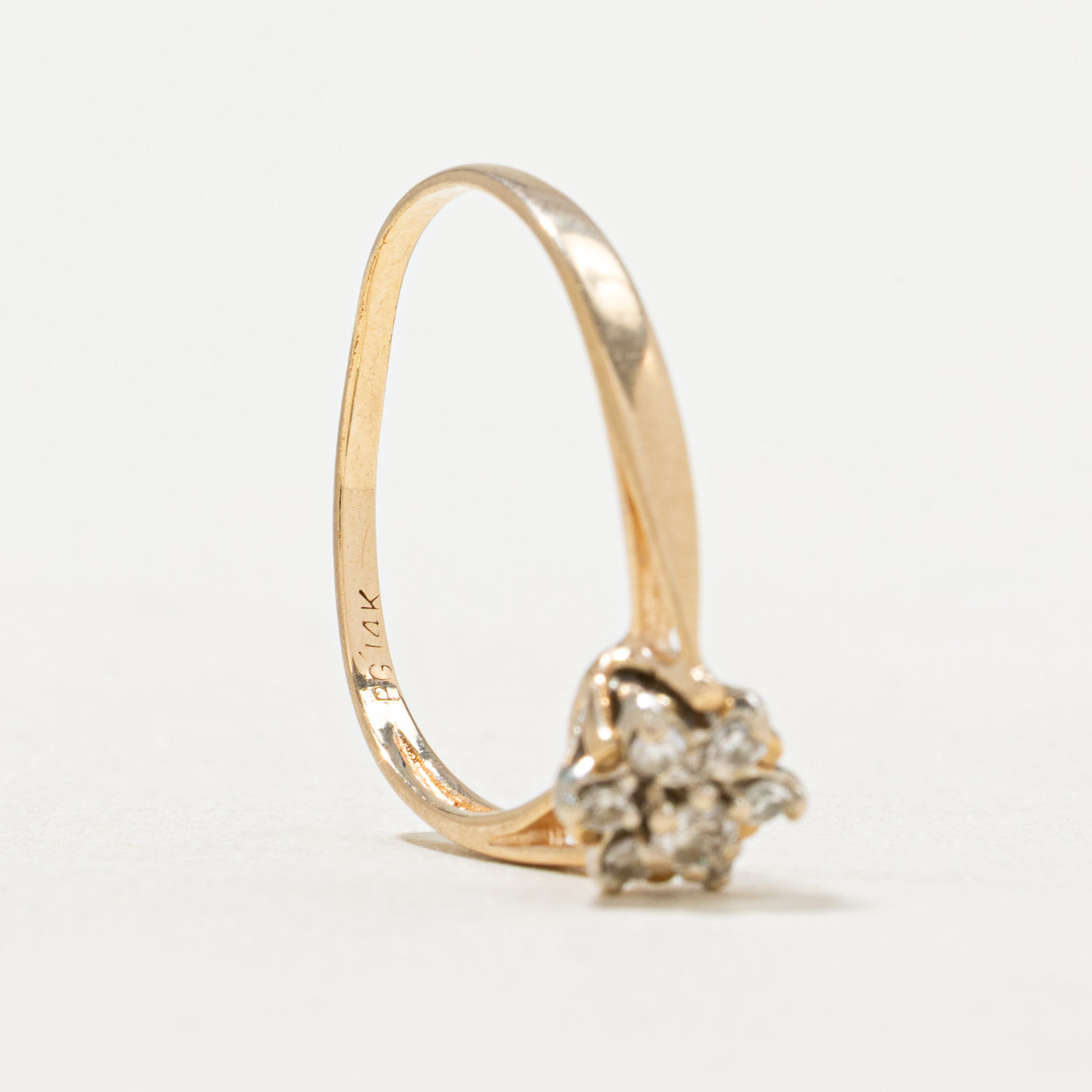 0.14ctw Diamond Cluster Petal Ring - Size 6.5 | Elegant Floral Engagement & Wedding Band for Women | Perfect for Proposals, Anniversaries & Special Occasions