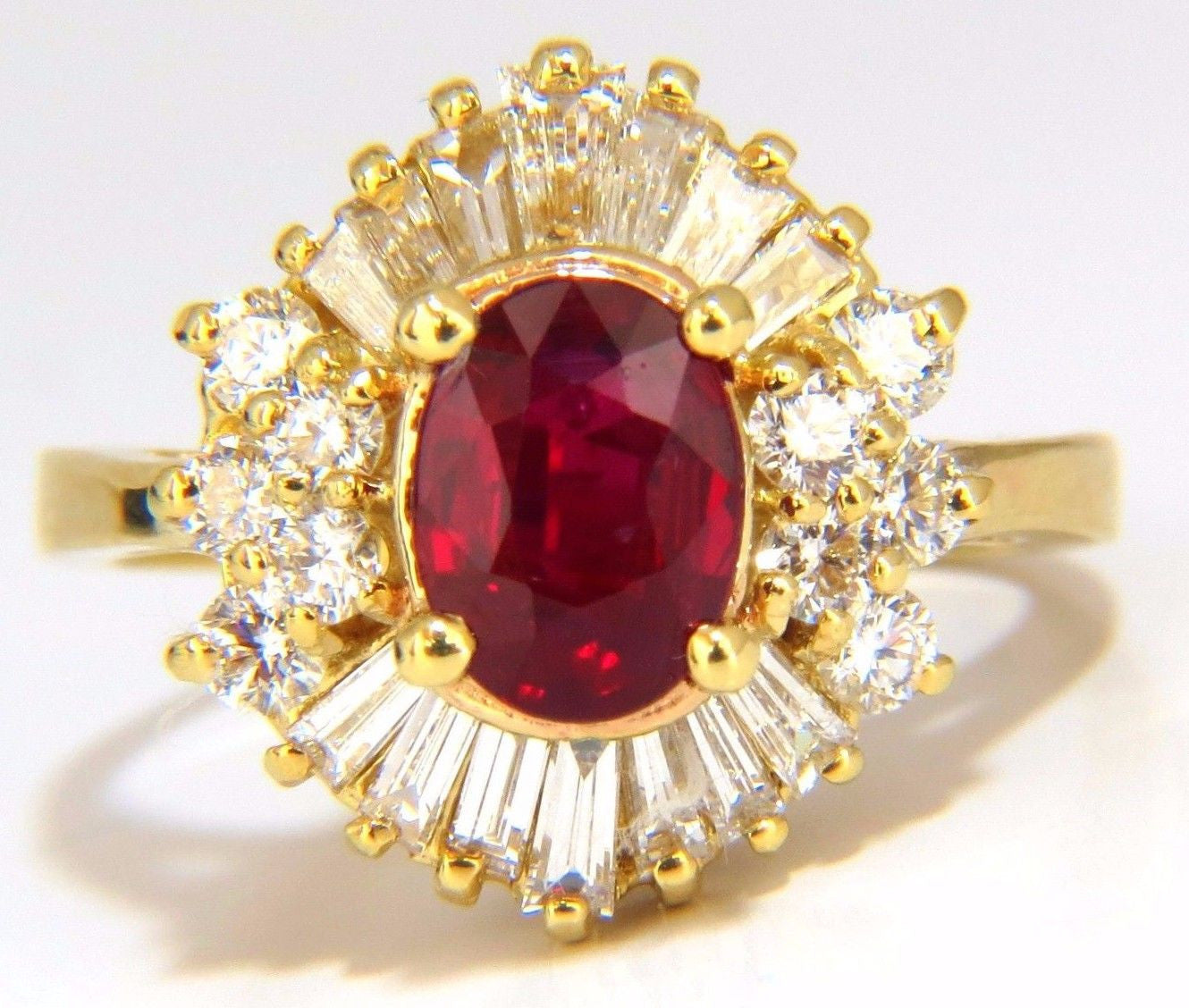 2.60CT GIA Certified Natural Oval Vivid Red Ruby & Diamond Cocktail Ring in 18K Gold - Perfect for Evening Parties, Weddings & Special Occasions
