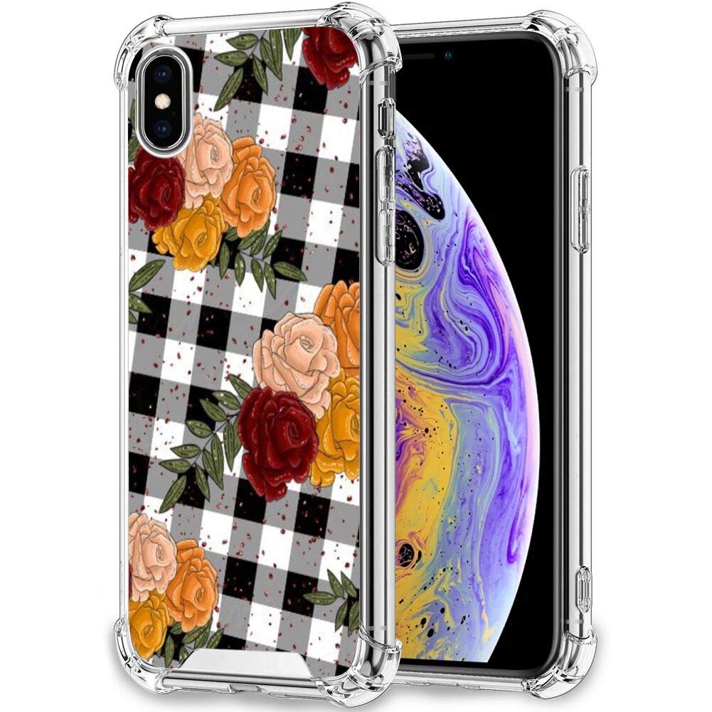 Premium iPhone Xs Max Case - Ultra Thin Shockproof TPU Silicone Cover with Elegant Rose Flower Design | Perfect for Daily Protection & Style Enhancement (Compatible with iPhone Xs Max) | Ideal for Work, Travel & Outdoor Activities