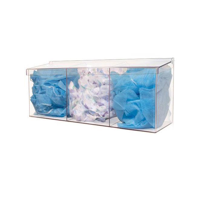 Clear Mini Triple Bin Bulk Dispenser - Organize Snacks, Candy & Office Supplies - Perfect for Home, Office & Retail Use