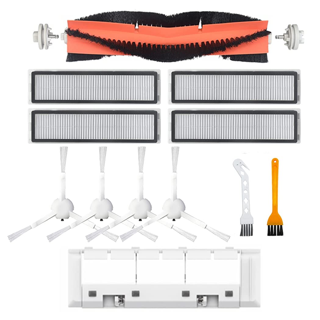 Dreame D9 Vacuum Cleaner Accessories Kit - 1 Main Brush, 4 HEPA Filters, 4 Side Brushes, 2 Cleaning Tools, 1 Brush Cover | Replacement Parts for Home Cleaning & Maintenance