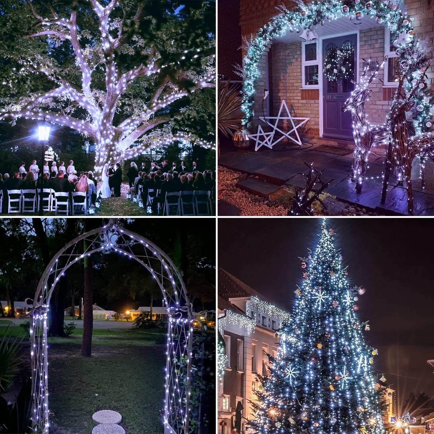JMEXSUSS 400 LED Solar Christmas Lights Outdoor Waterproof - 2 Pack 66ft Solar String Lights with 8 Modes, Solar Fairy Lights for Yard, Patio, Tree, Christmas Decor - Perfect for Holiday, Garden, and Party Lighting