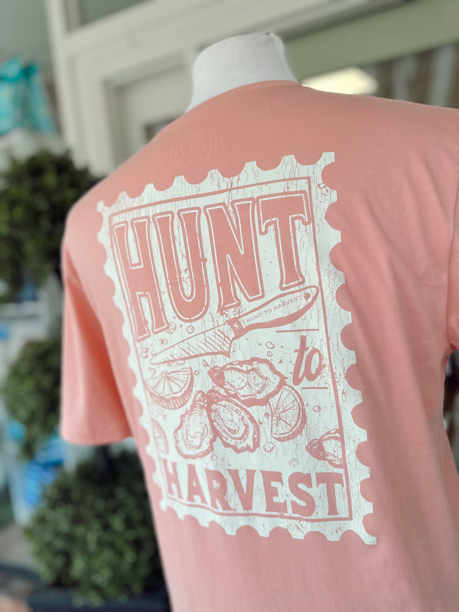 Hunt to Harvest Women's Peach Half Shell Tee - Soft Cotton Short Sleeve T-Shirt for Casual Wear & Summer Outfits