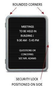 Affordable Enclosed Letter Board with Plastic Frame & Rounded Corners - 18x24 & 24x36 Sizes for Home, Office, or Classroom Organization