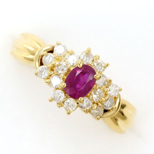 18K Yellow Gold Ruby and Diamond Ring for Women - Elegant Wedding, Engagement, Anniversary Gift - Perfect for Special Occasions
