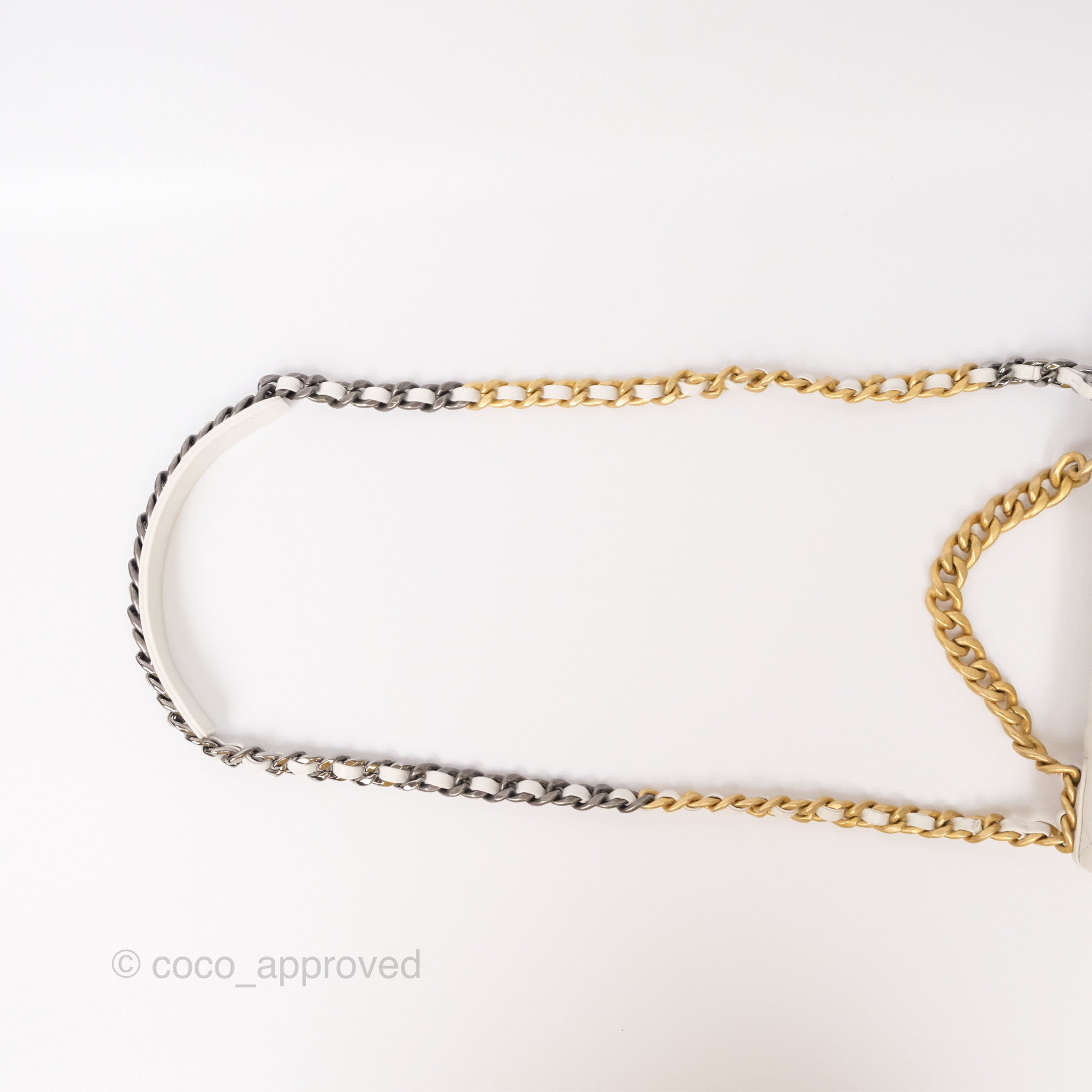 Chanel 19 Small White Leather Flap Bag with Mixed Gold & Silver Hardware - Perfect for Everyday Luxury & Special Occasions