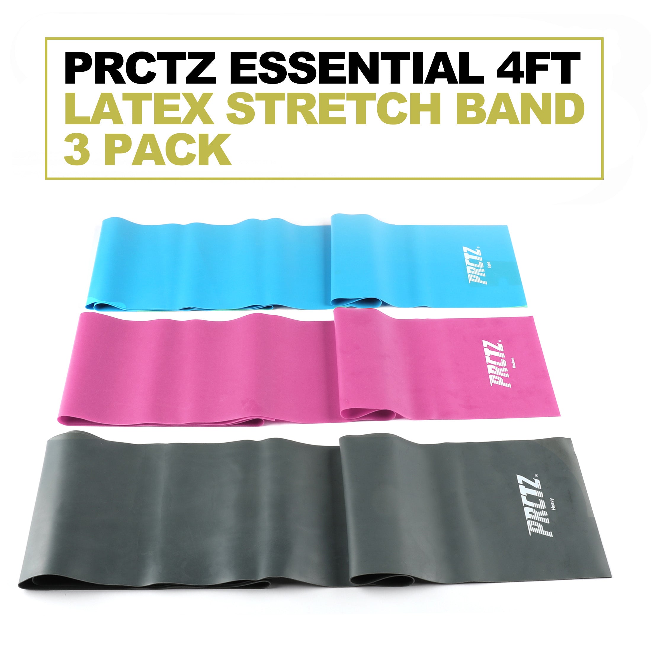 PRCTZ Latex Resistance Bands Set - 3 Pack for Home Workouts, Strength Training & Physical Therapy | Stretchable Exercise Bands for Men & Women