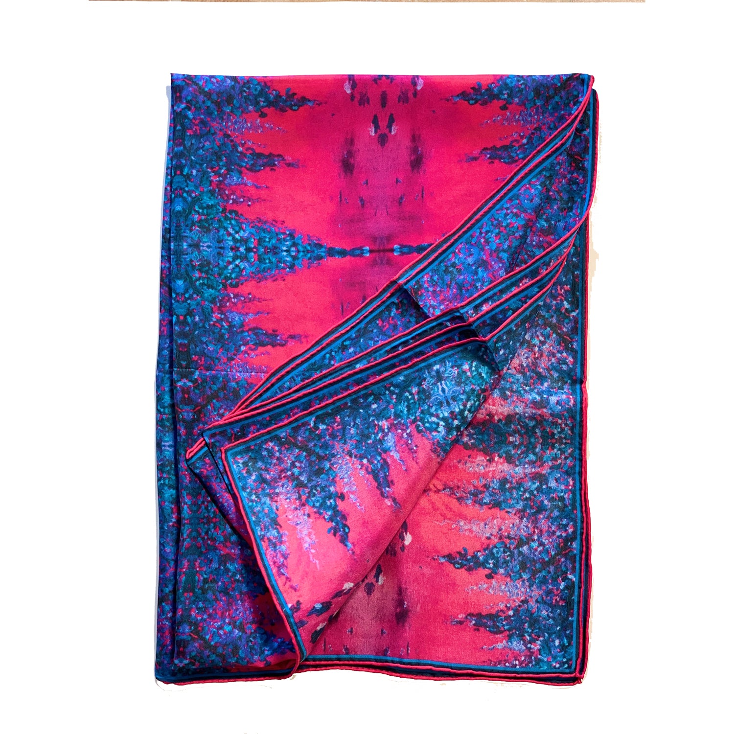 Fuchsia Dreams Long Silk Scarf for Women - Elegant Fashion Accessory for Dresses, Coats & Evening Wear | Lightweight & Luxurious