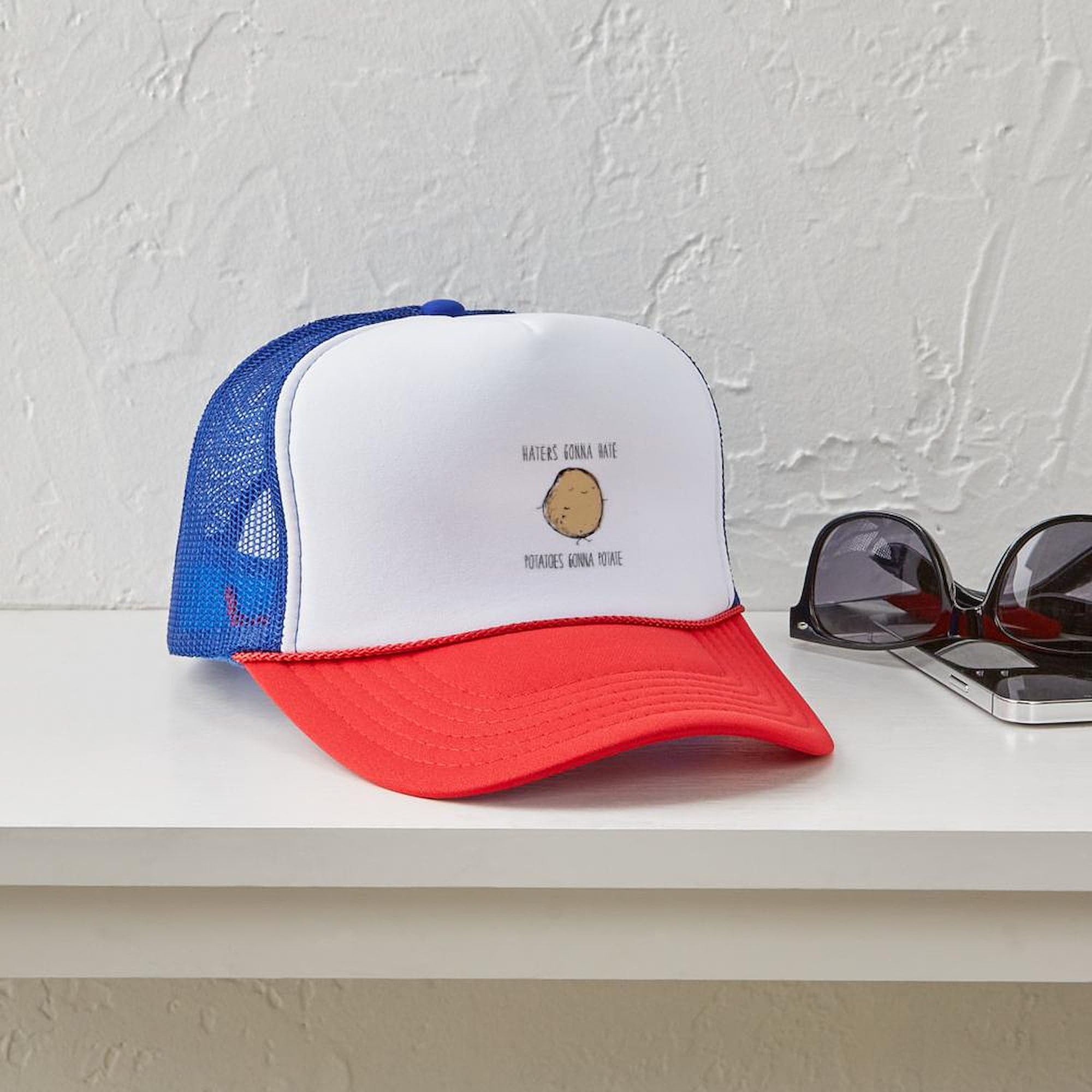 Haters Gonna Hate Potatoes Gonna Potate Adjustable Snapback Trucker Hat - Funny Novelty Baseball Cap for Men & Women, Perfect for Outdoor Activities, Parties, and Casual Wear