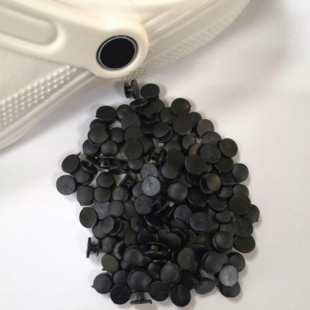 50PCS Black Plastic Buttons for DIY Crafts - Shoe Charms, Jewelry Making, Scrapbooking & Home Decor Accessories
