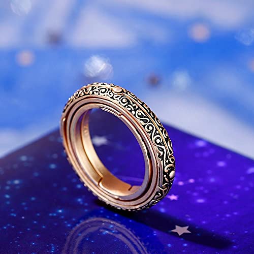Jeulia Open Astronomical Sphere Ball Ring - 925 Sterling Silver Foldable Comic Finger Ring for Men & Women - Couple Lover Jewelry Gift Set with Free Chain - Perfect for Anniversary, Valentine's Day & Romantic Occasions