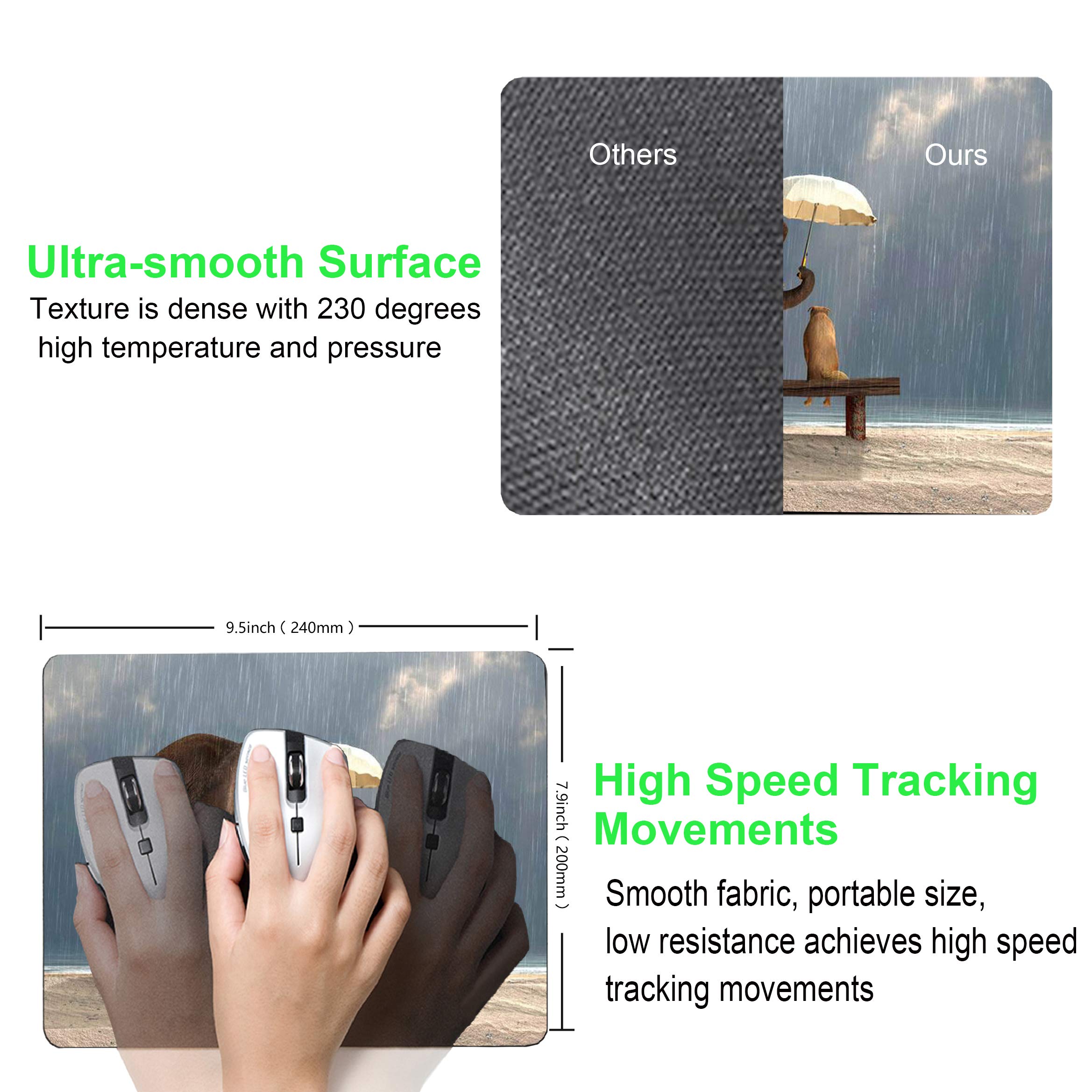 Personalized Elephant & Dog Mouse Pad - Non-Slip Rubber Desk Mat for Computer, Laptop, Office - Cute Animal-Themed Gift & Decorative Accessory | Perfect for Gaming, Work & Home Office Setup