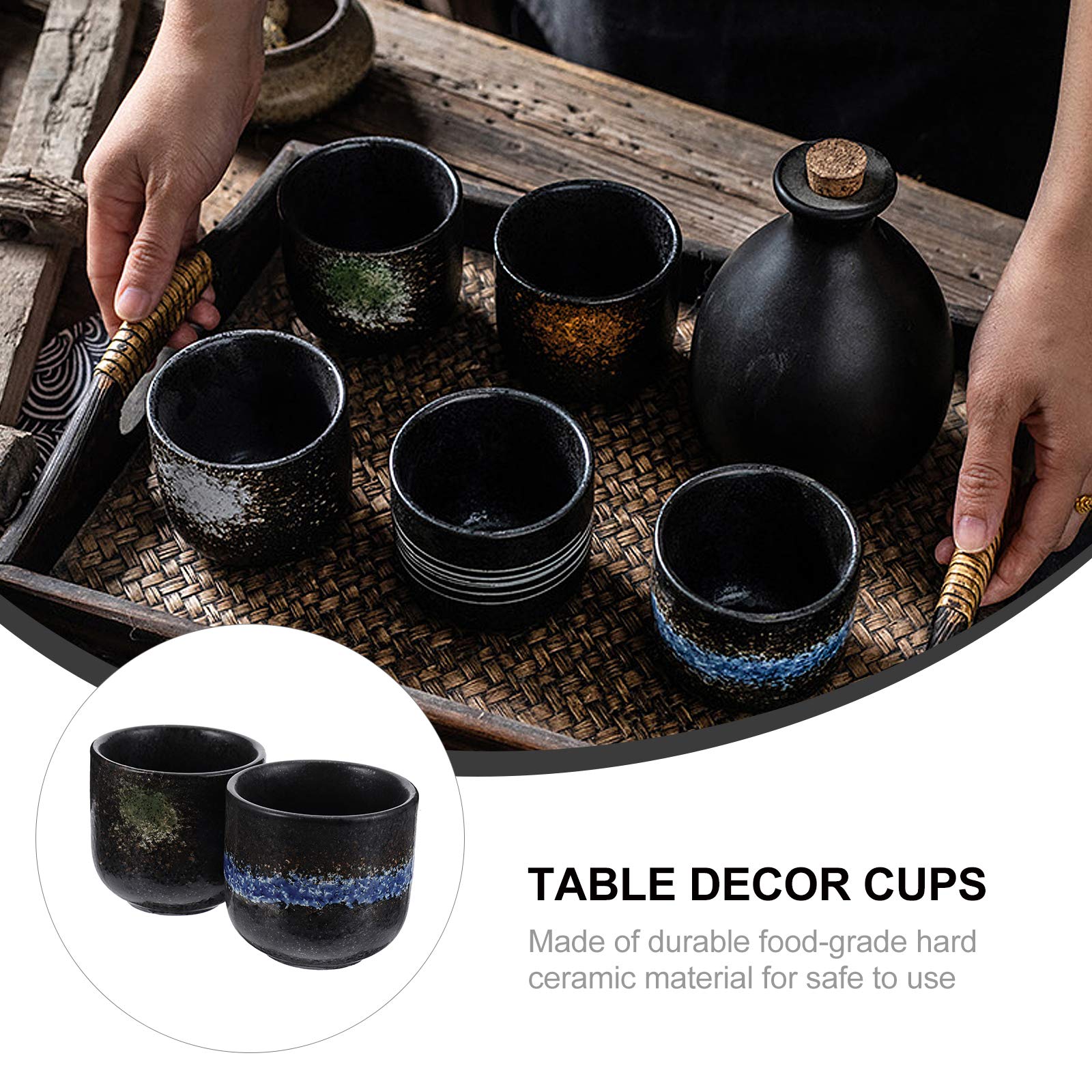 DOITOOL 2-Pack 200ML Ceramic Drinking Cups - Durable Restaurant-Grade Coffee & Tea Mugs for Home, Office, or Cafe Use
