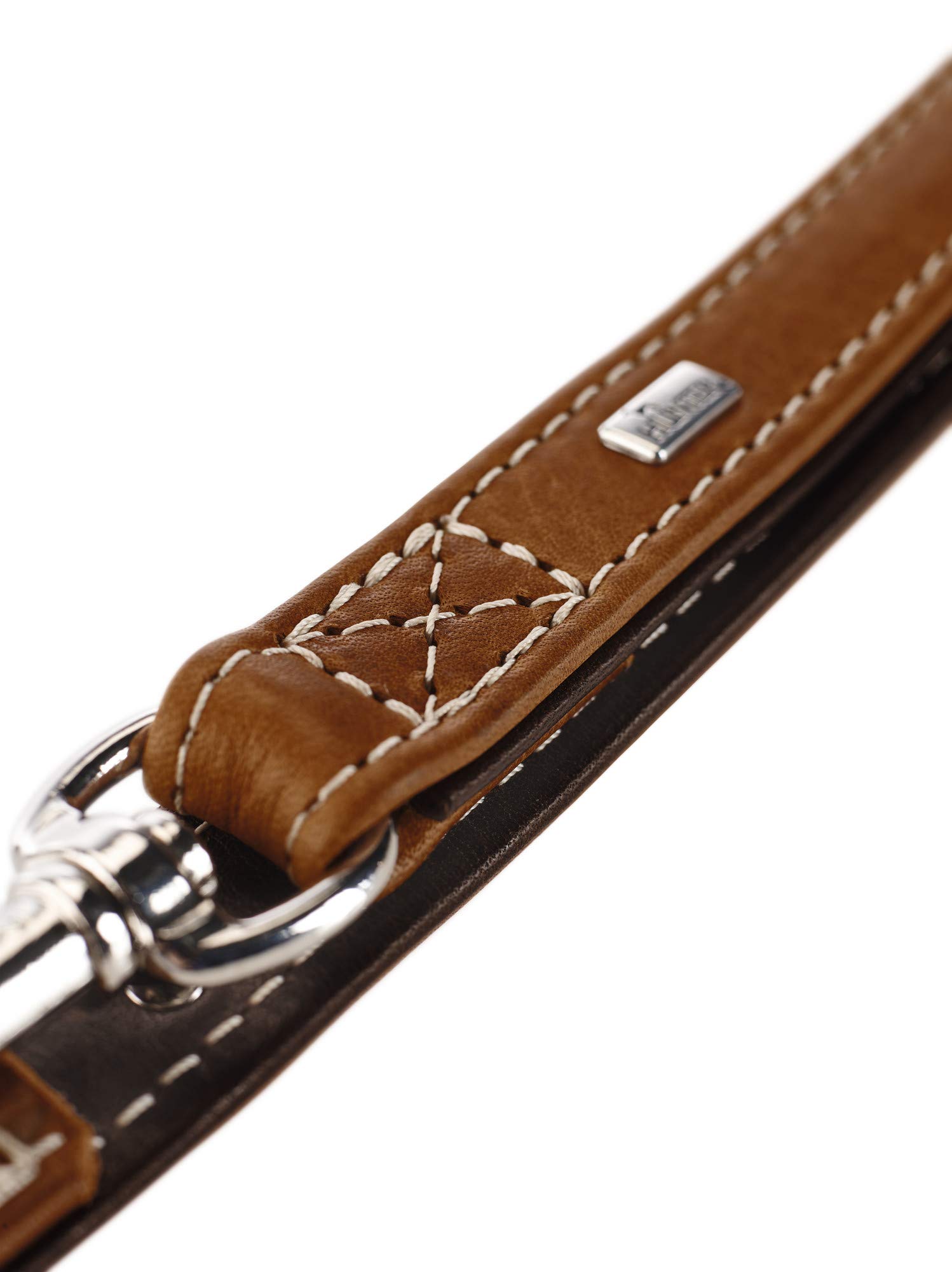HUNTER Training Leash Tara No.20/200 - Premium Juchten Leather Dog Leash in Cognac/Dark Brown - Perfect for Obedience Training, Walking & Outdoor Adventures