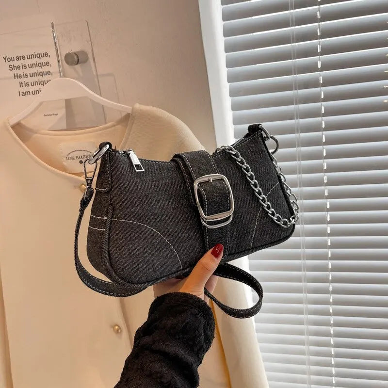 Stylish Denim Crossbody Bag for Women - Customizable Personalized Design with Premium Texture - Perfect for Casual Outings, Travel & Everyday Use