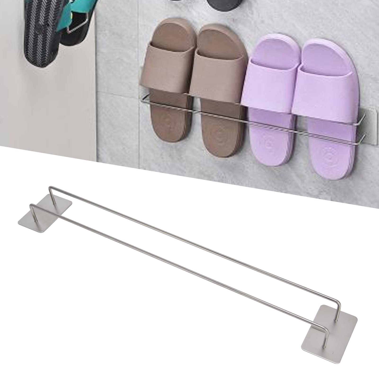Stainless Steel Wall Mounted Slipper Rack for Bathroom & Hotel Use
