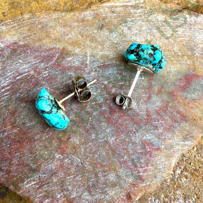 Turquoise Nugget Pierced Post Stud Earrings for Women | Natural Stone Jewelry | Boho Chic Accessories for Everyday Wear & Special Occasions