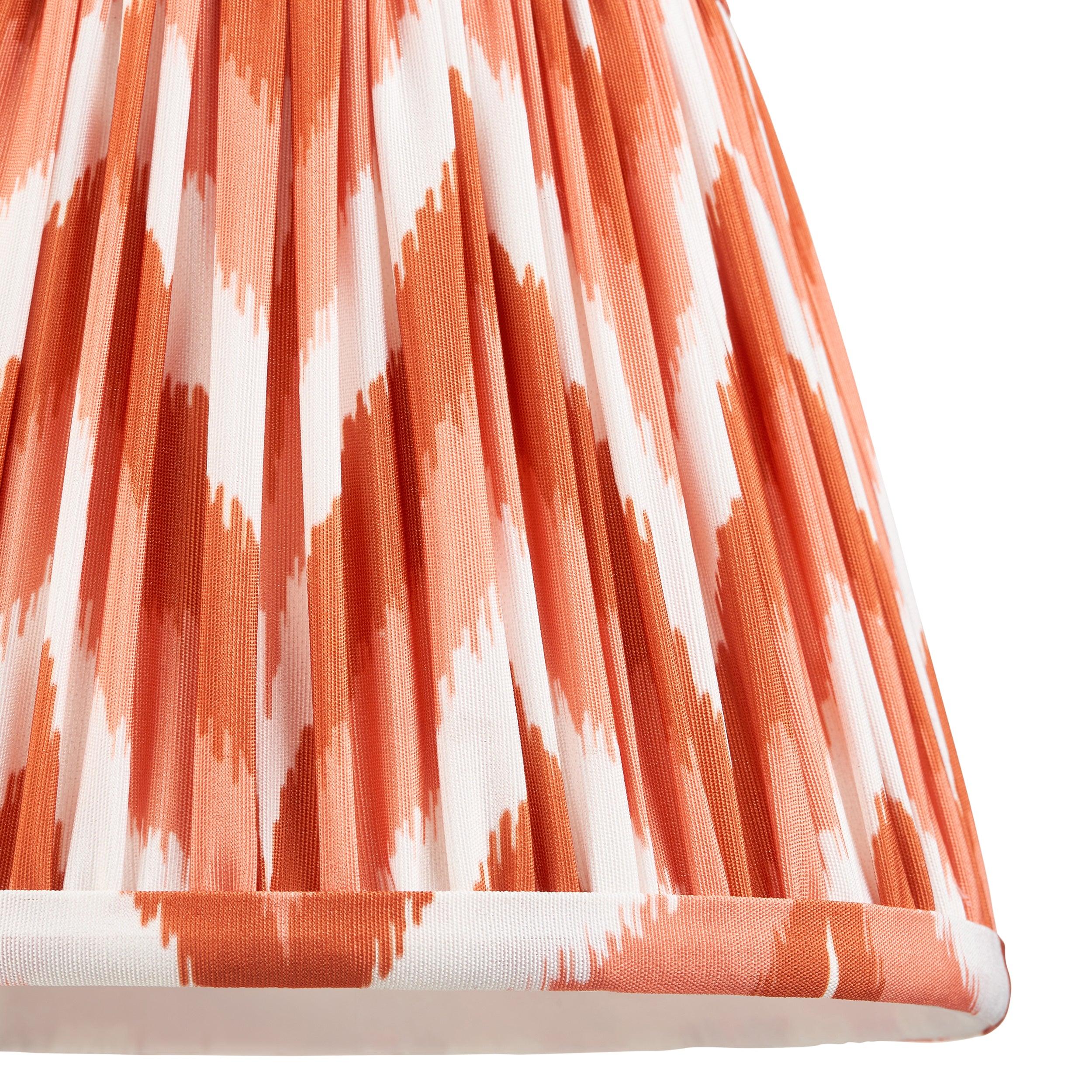 Modern Green Table Lamp with 20cm Apricot Orange Zigzag Shade - Perfect for Bedroom, Living Room & Office Decor