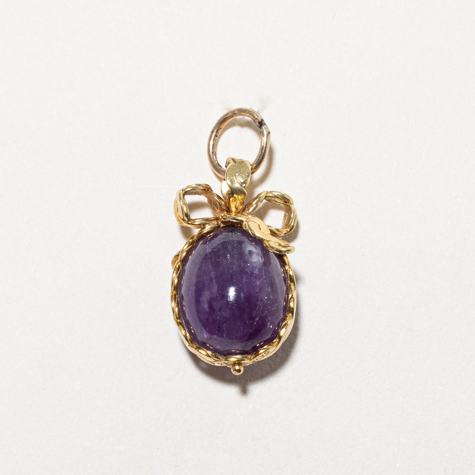 Cavelti Natural Amethyst Egg Charm Pendant - 16.00 Carat Genuine Purple Gemstone Jewelry for Women - Perfect for Birthstone Gifts, Spiritual Healing & Elegant Necklace Styling