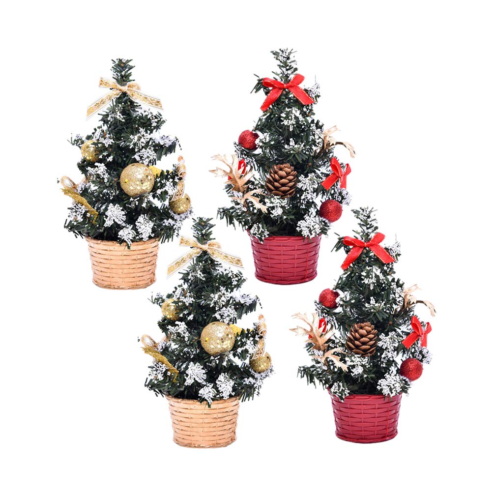 VOSAREA 2-Pack Mini Artificial Pine Christmas Trees - Xmas Table Decor, Wedding Centerpiece, Holiday Ornaments for Festive Home & Party Decorations | Perfect for Christmas Tablescapes, Wedding Receptions, and Seasonal Home Styling
