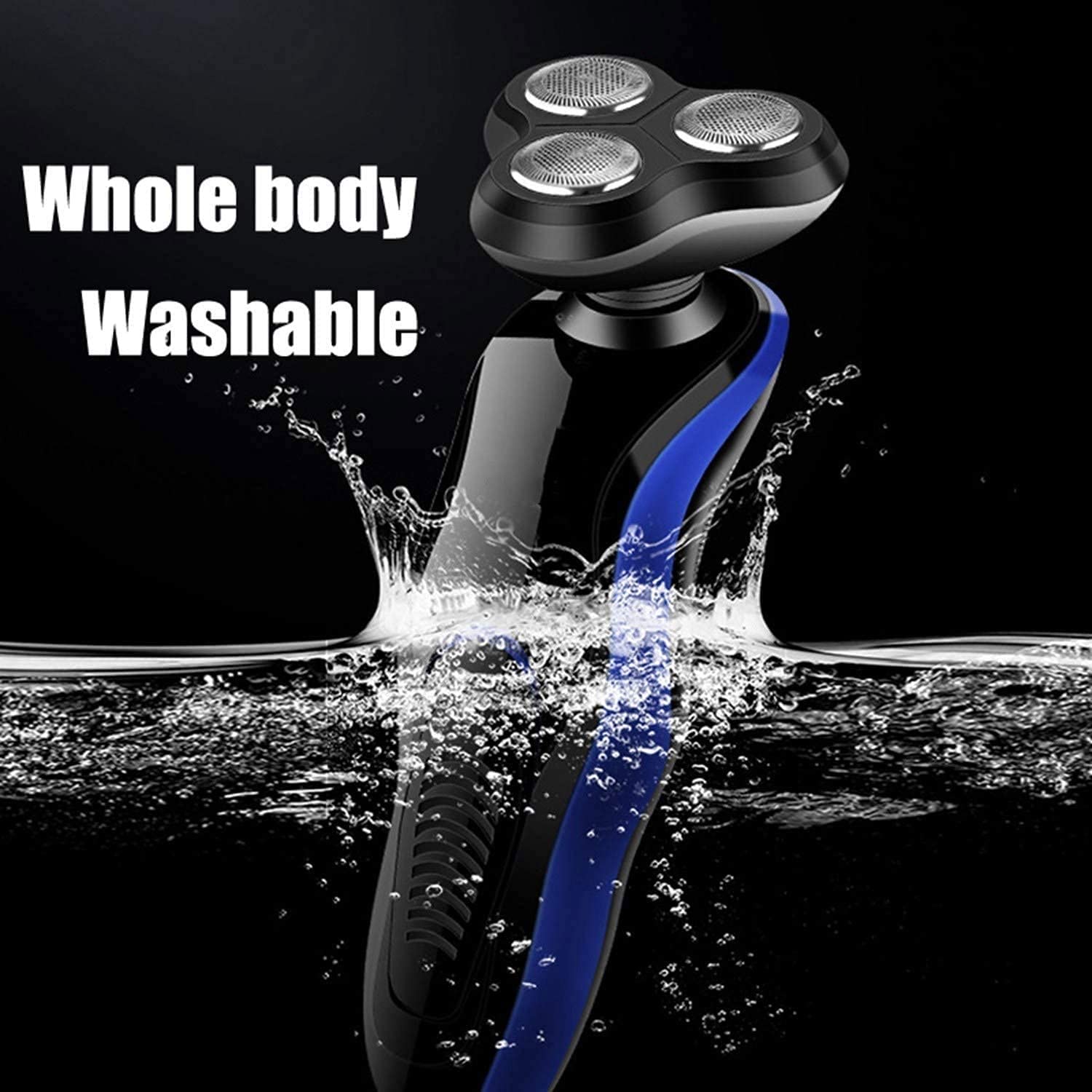 4-in-1 Rotary Electric Razor for Men - Wet/Dry Cordless Shaver with USB Charging & Waterproof Design - Complete Grooming Kit for Face, Head & Body Shaving - Perfect for Travel, Gym & Daily Use (Black)
