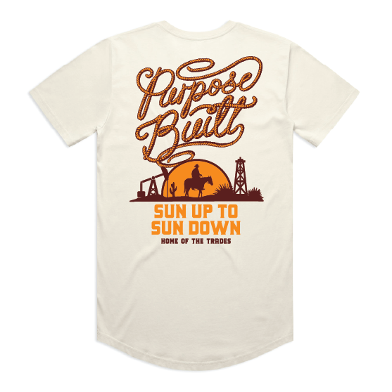 Sun Up to Sun Down Drop Short Sleeve Tee in Ecru - Perfect for Casual Outings, Beach Days & Summer Adventures