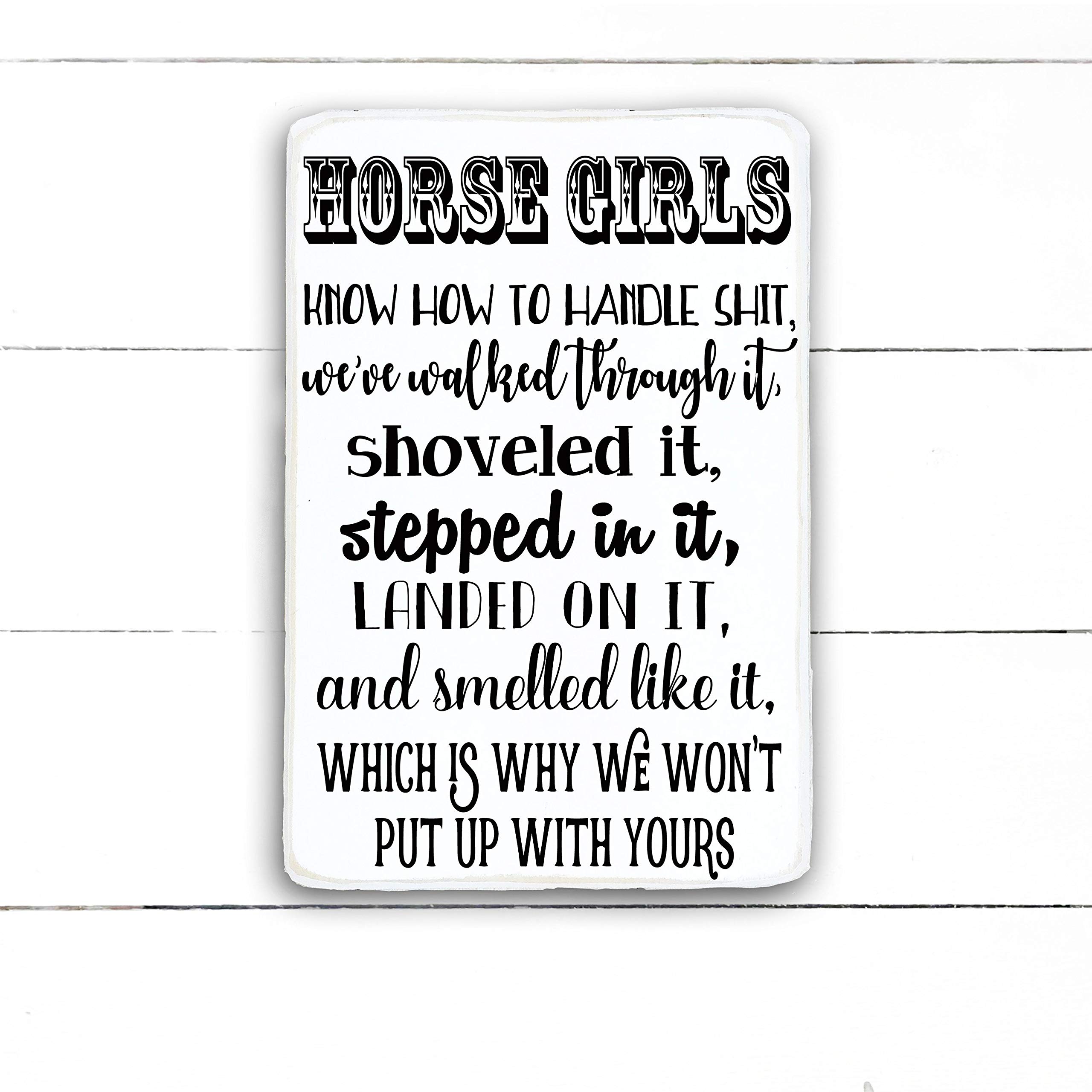 Horse Lovers Wood Sign - Funny Cowgirl Gift for Equestrian & Horse Owners - Rustic Farmhouse & Barn Decor - Perfect for Nursery, Bedroom or Stable Wall Art