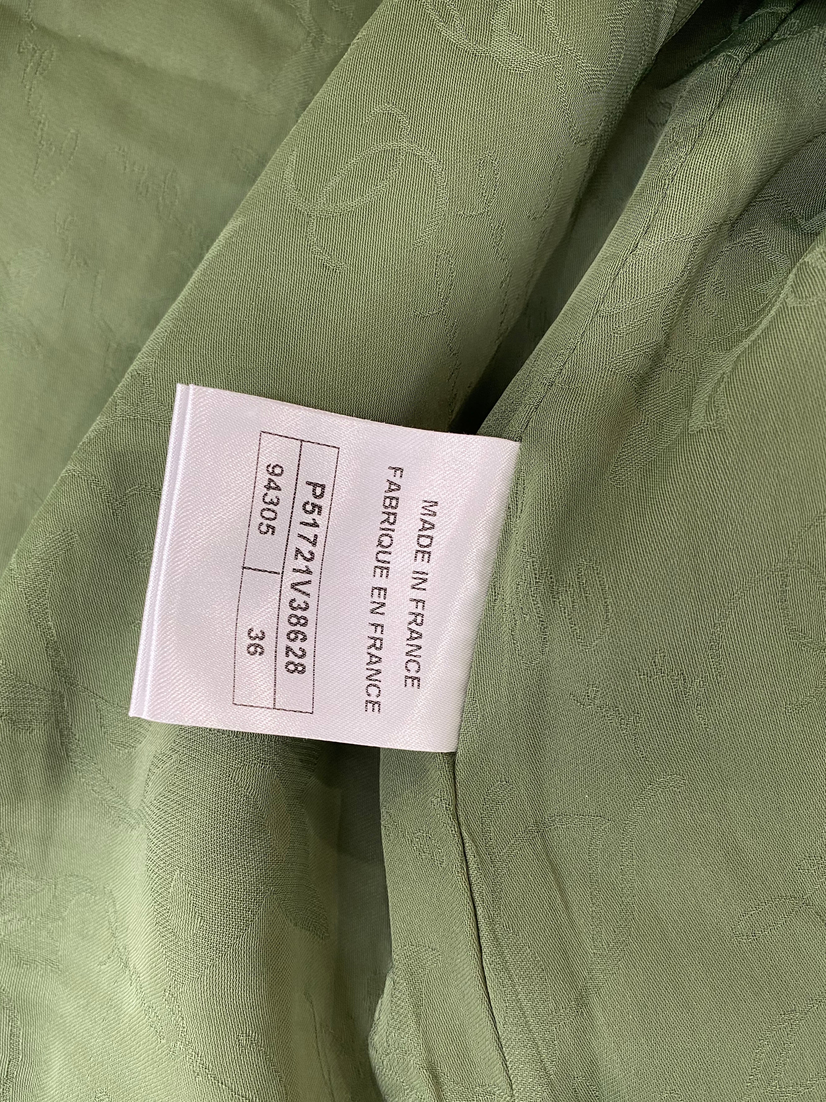 Chanel Green Tweed Jacket Size 36 for Women - Luxury Classic Blazer for Office, Party & Formal Events