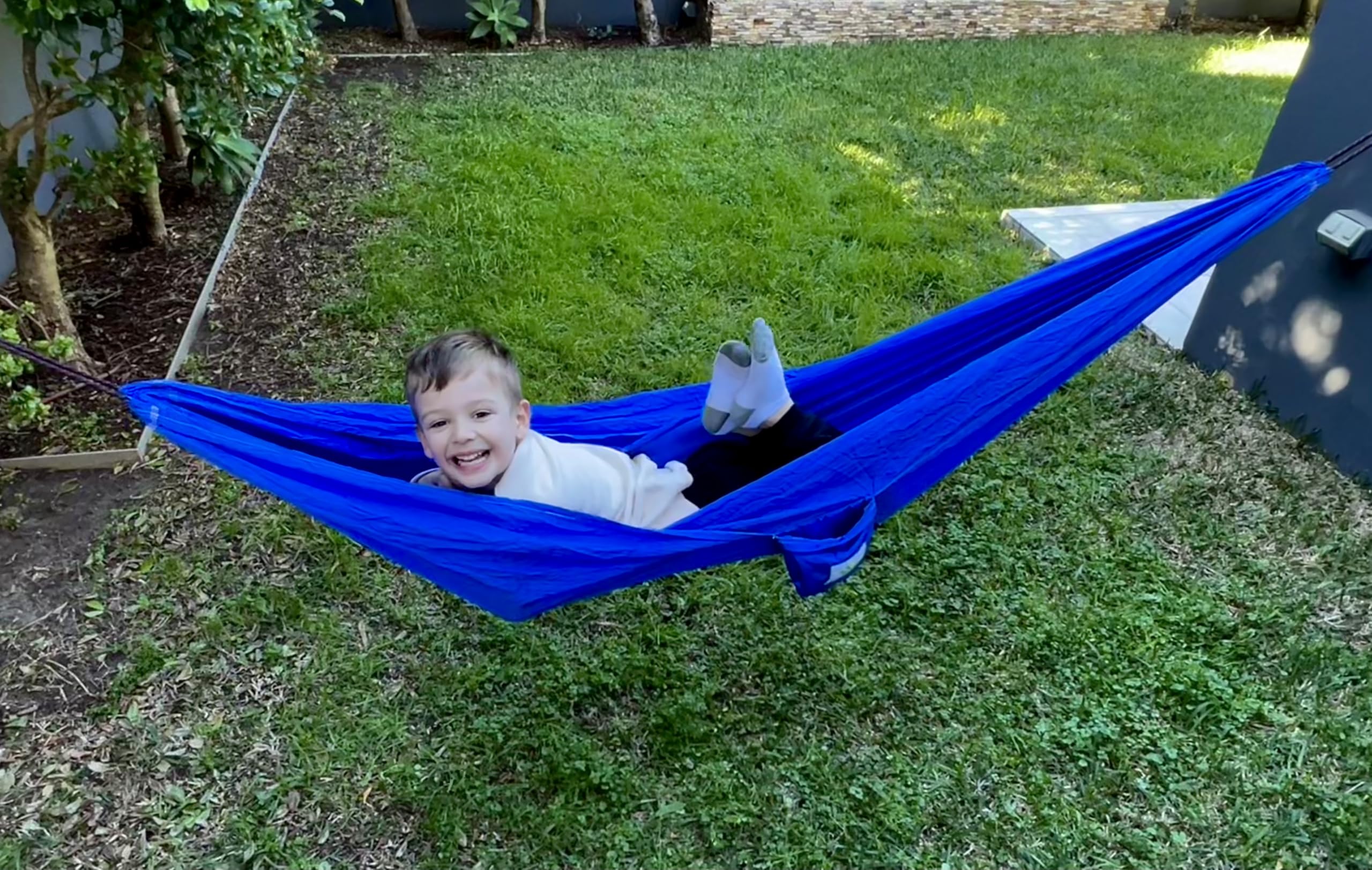 Sky Kid Hammock - Lightweight Portable Camping Hammock for Children | Indoor/Outdoor Kids Hammock with Carabiners | Perfect for Backyard, Playroom & Family Camping Trips